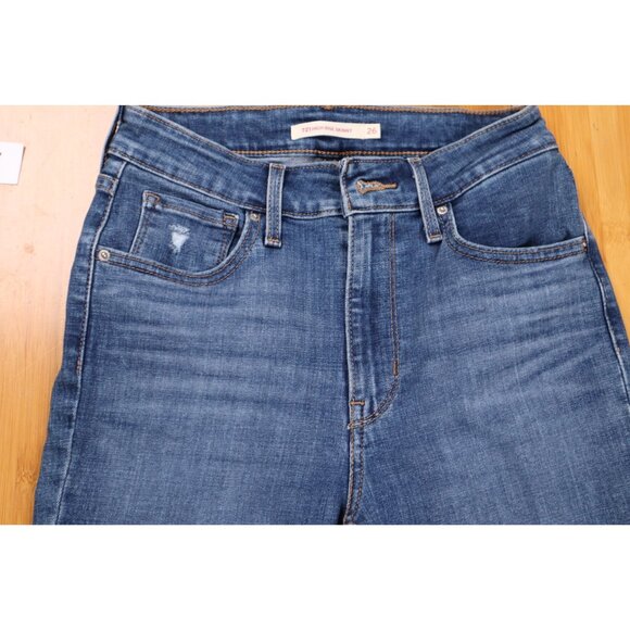 Levi’s 721 High Rise Skinny Jeans Women’s Size 26 Distressed Stretch Denim Mediu - Picture 3 of 8